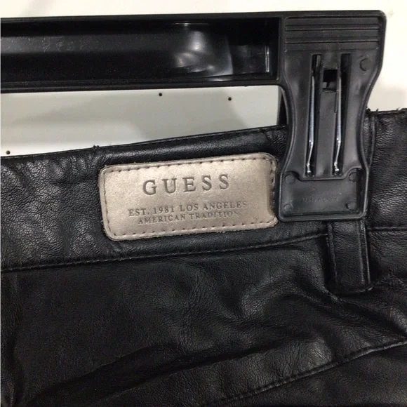 Guess Black Leather High Waist Shorts - Picture 5 of 10